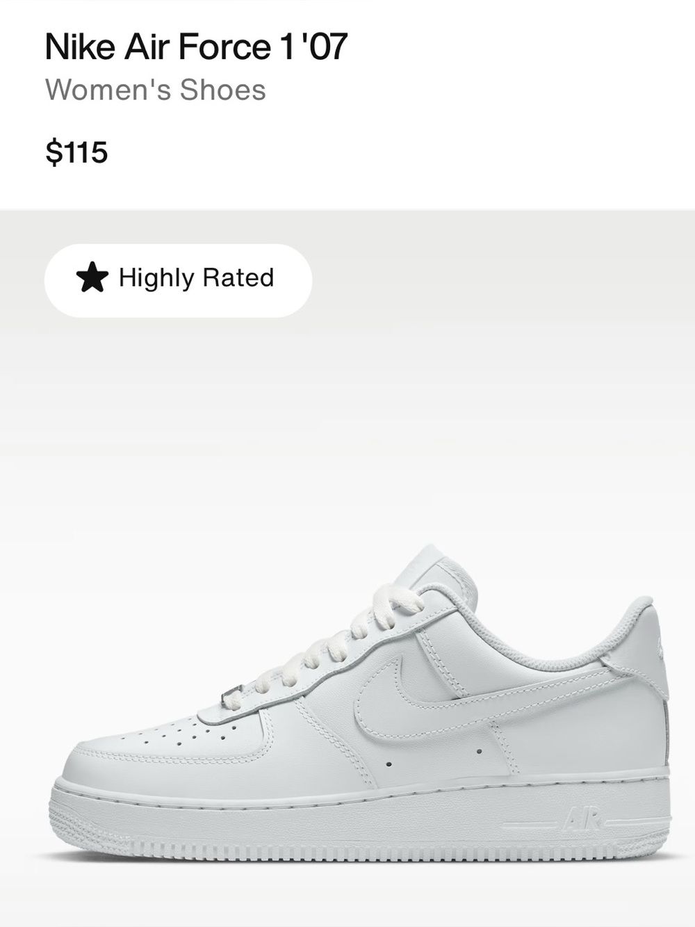 Nike women’s White Leather Sneakers - Low Top Lace-Up 7.5